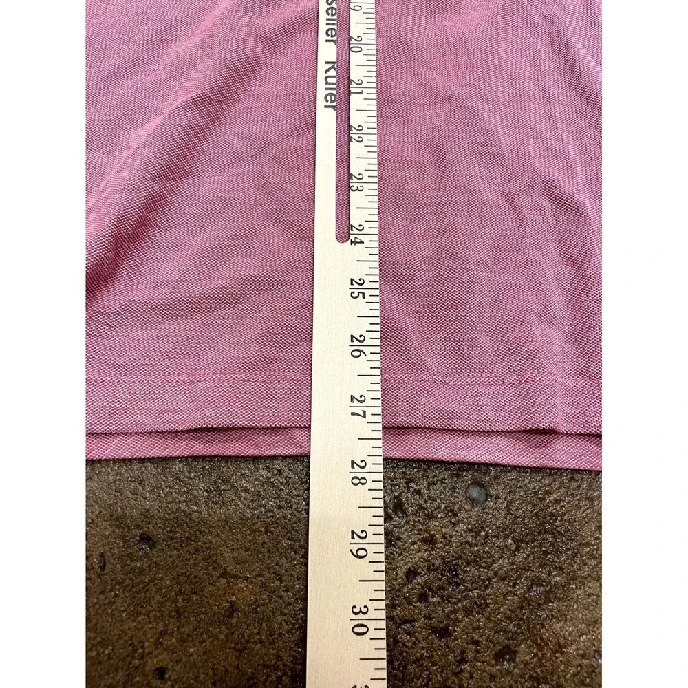 Banana Republic Polo‎ Shirt Mens Medium Pink Cotton 1/4 Button Performance Golf